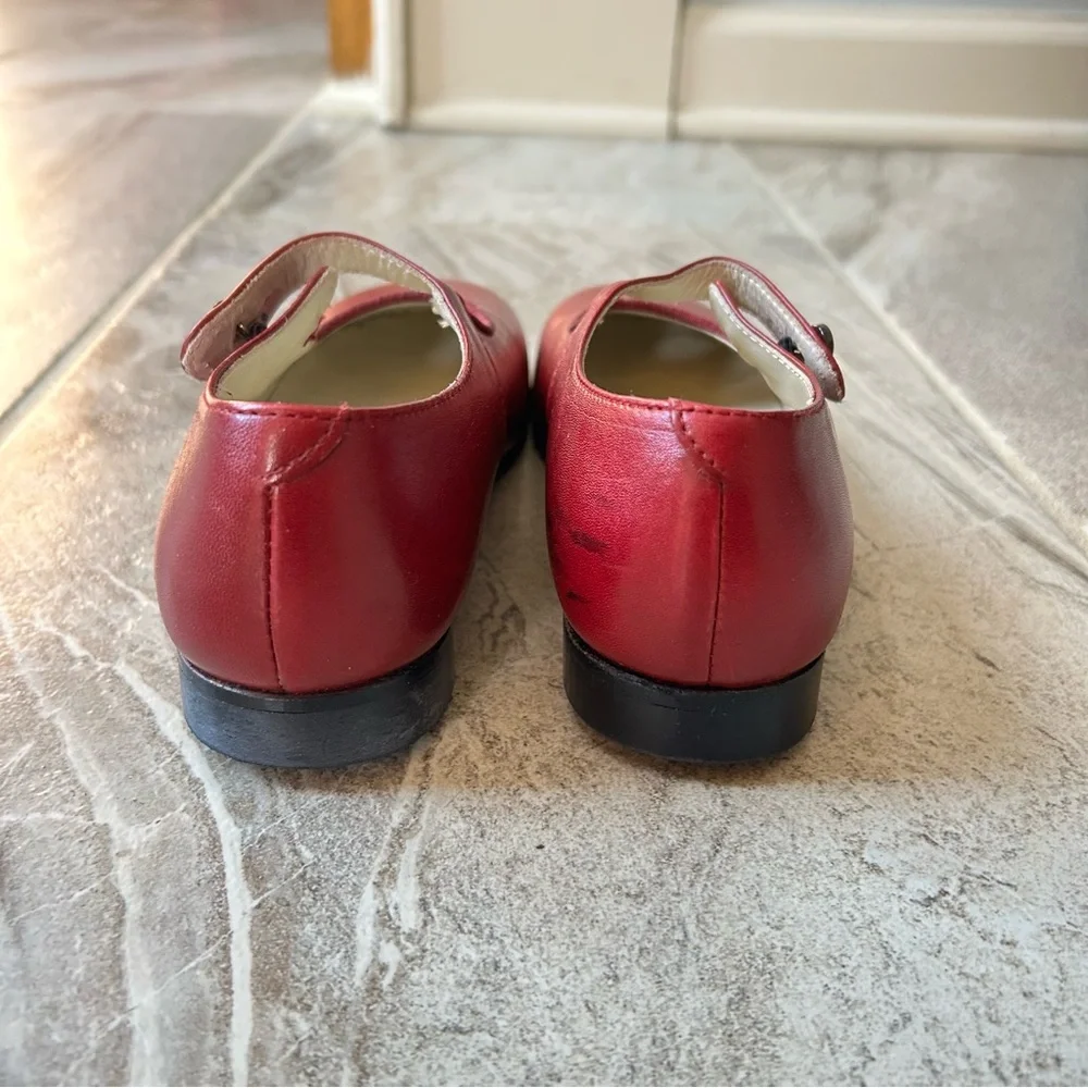 Papo d’Anjo Classic Burgundy Red Girls’ Leather Mary Jane, Size 34 EU, 3 US